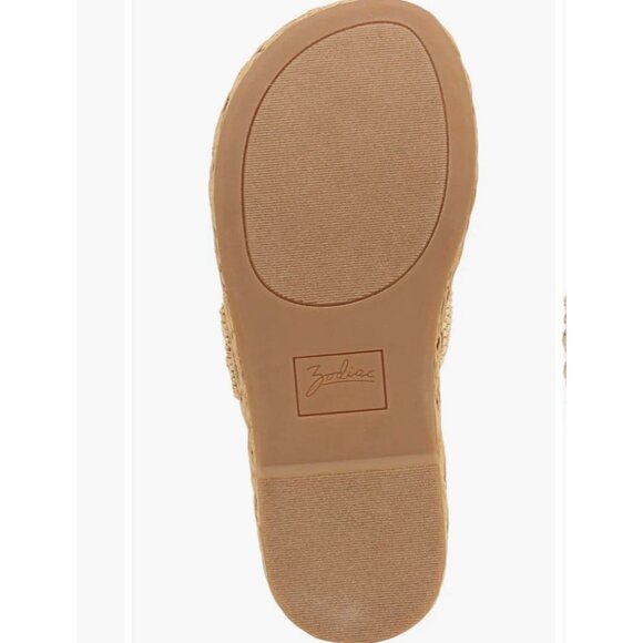 Zodiac Izzy Womens Size 9.5 M Raffia Platform Slide Boho Sandal Adjustable Strap - Picture 8 of 11